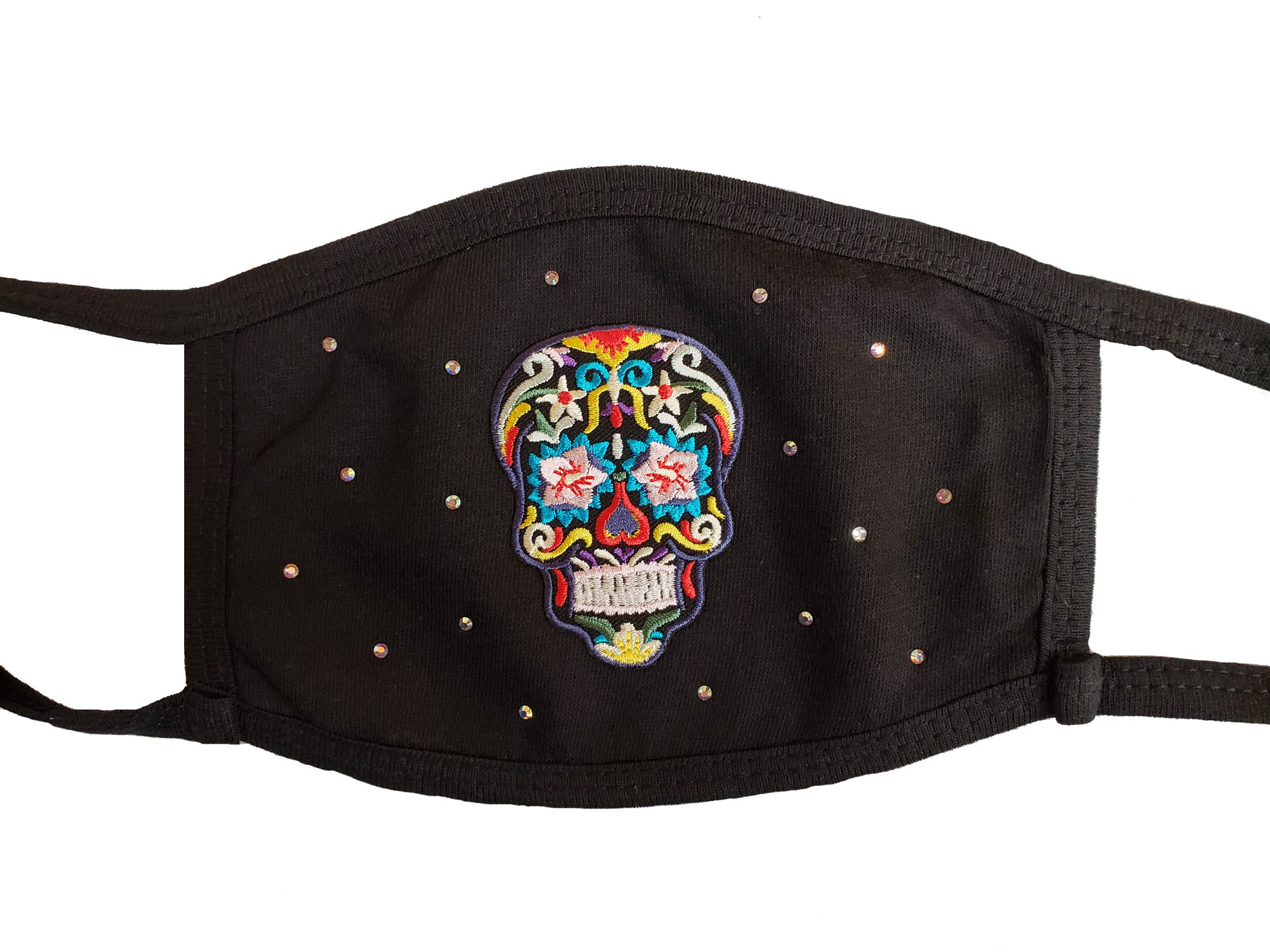 Sugar Skull Bling Mask with filter pocket