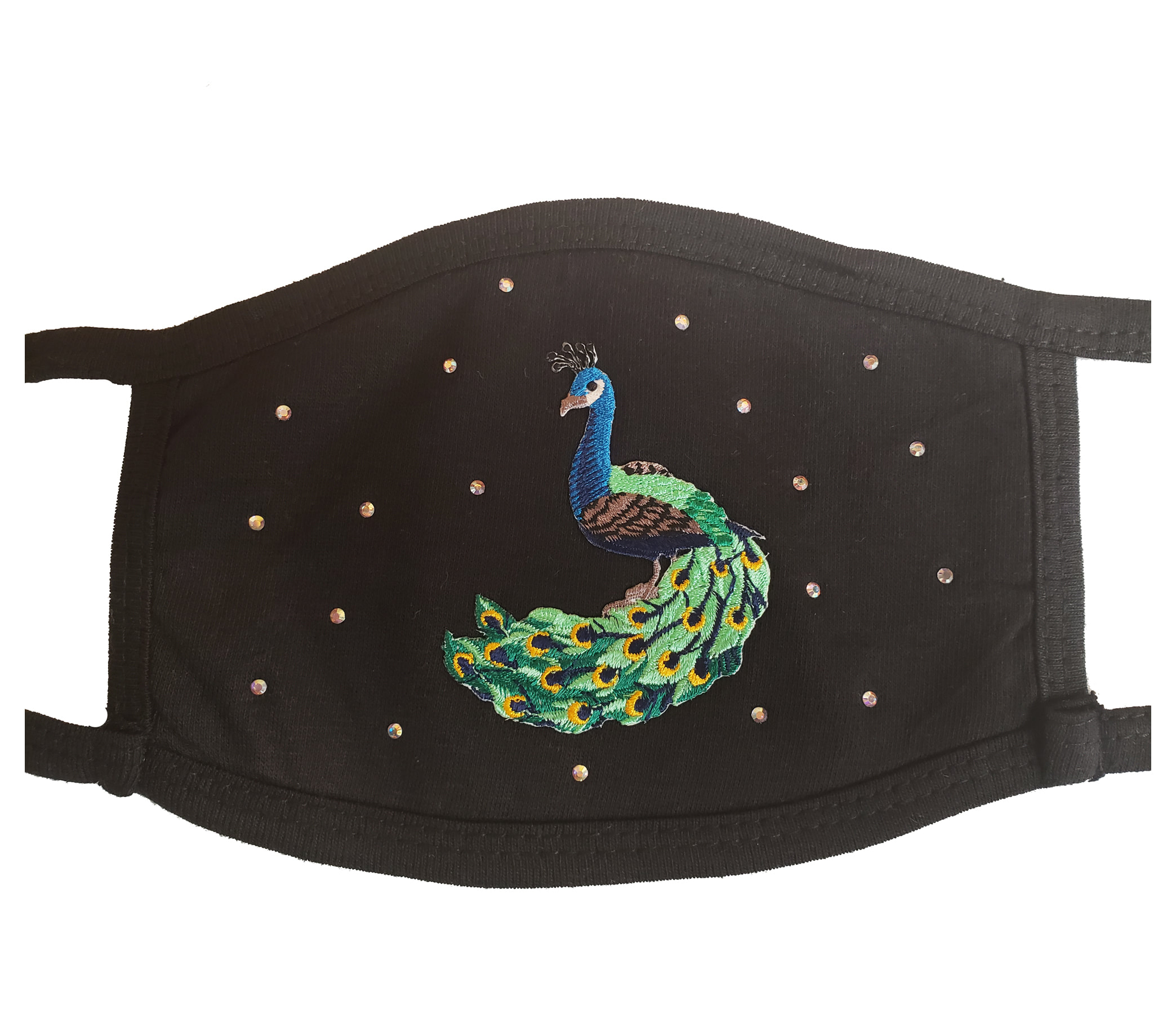 Peacock embroidered mask