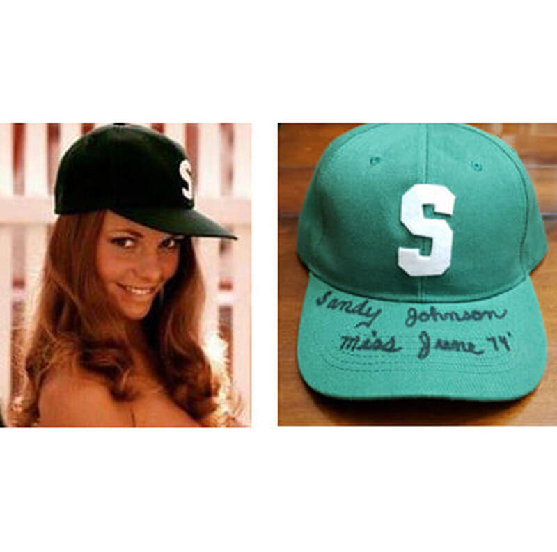 Combo: Playboy Cap Centerfold Net Headshot and Replica Baseball Cap both signed