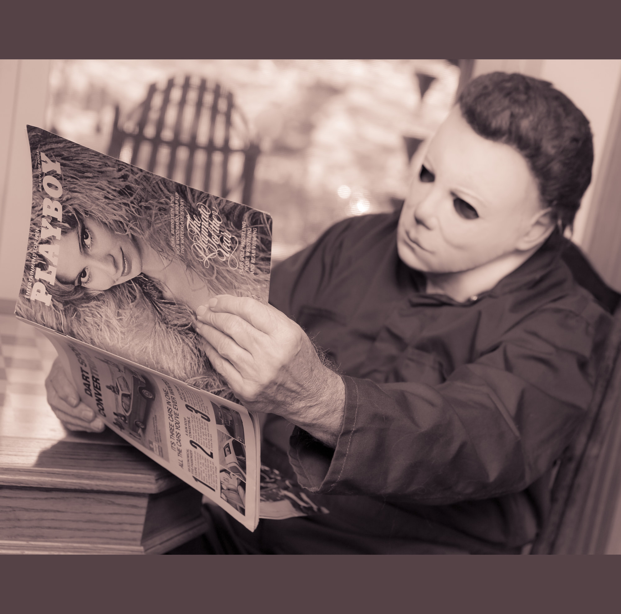 Michael Enjoys Sandy's Playboy Centerfold