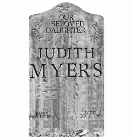 Judith Tombstone Myers Headstone Decal - free with  w/ $50 min purchase. Not autographed.